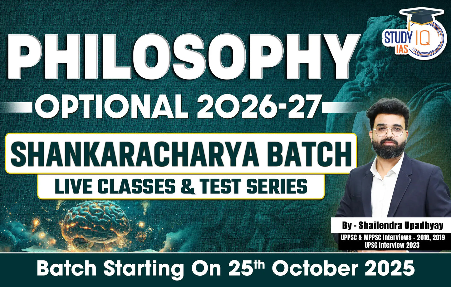 UPSC IAS (Mains) Philosophy Optional Live 2026-27 (Comprehensive) Shankaracharya Batch By Shailendra Upadhyay (Platinum)
