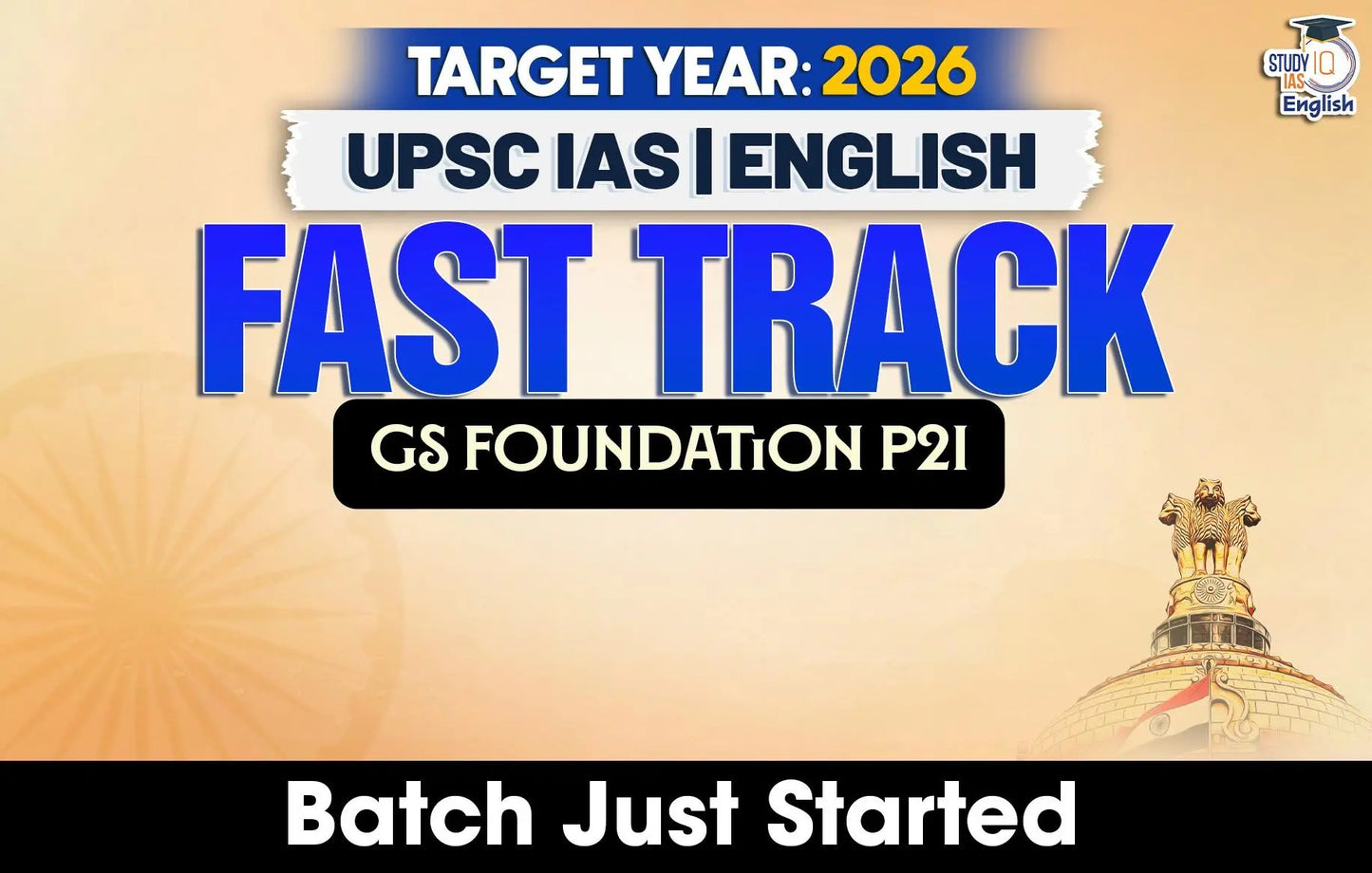 UPSC IAS Live GS P2I Foundation 2026 Fast Track English Batch (Gold)