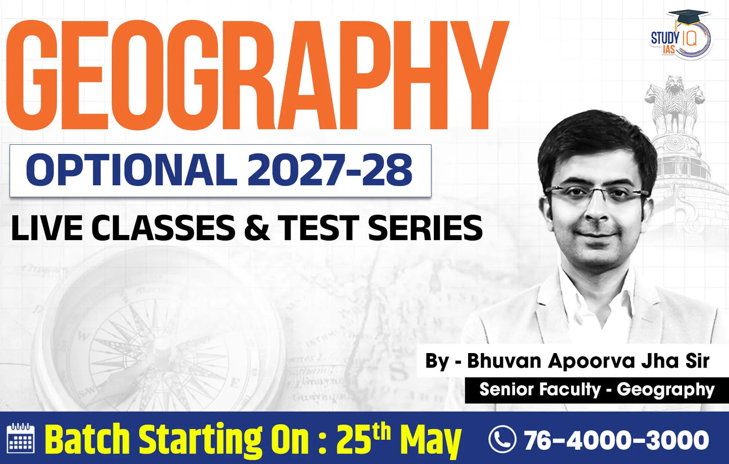 UPSC IAS (Mains) Geography Optional Live 2027-28 (Comprehensive) June Batch By Bhuvan Jha (Gold)