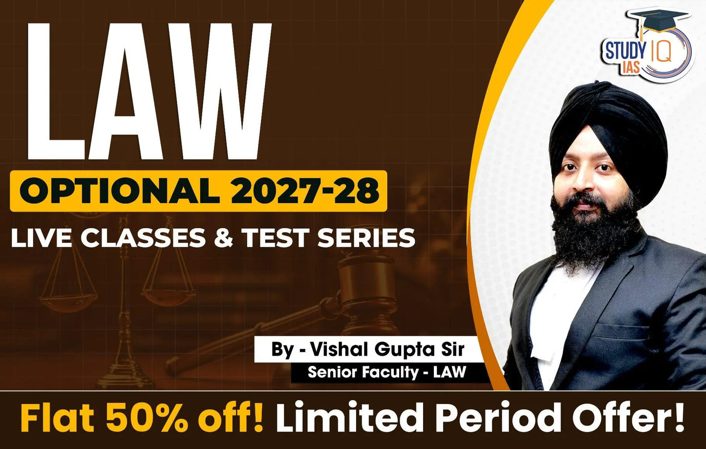 UPSC IAS (Mains) Law Optional Live 2027-28 March Batch By Vishal Gupta (Gold)