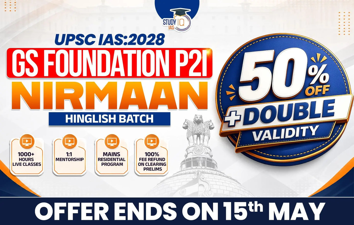 UPSC IAS Live GS P2I Foundation 2028 Nirmaan May Batch (Platinum)