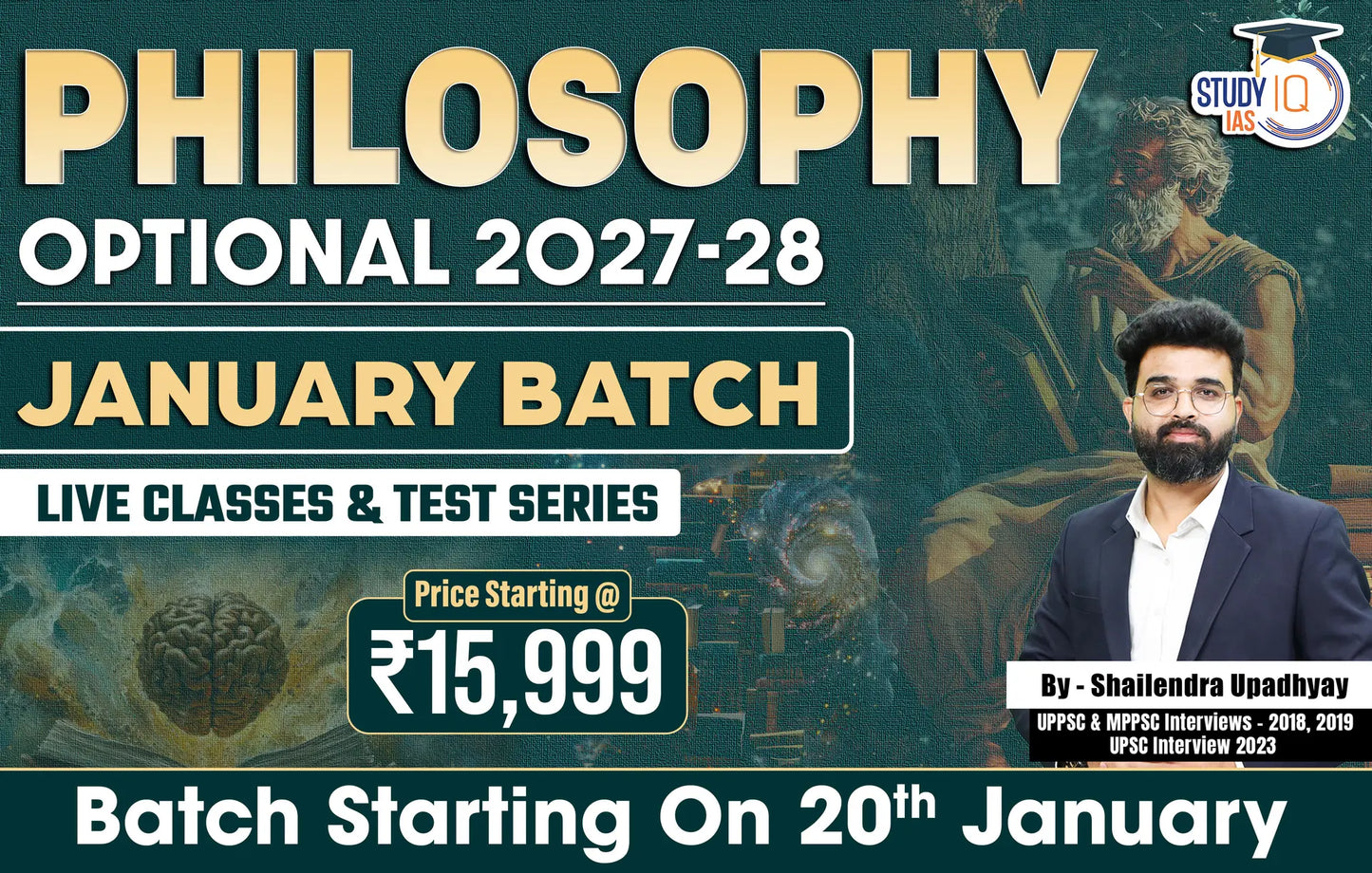 UPSC IAS (Mains) Philosophy Optional Live 2027-28 (Comprehensive) January Batch By Shailendra Upadhyay (Gold)