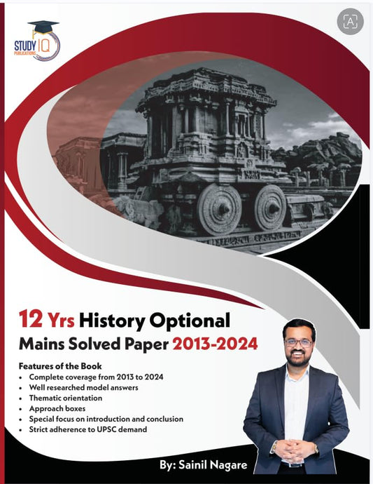 UPSC History Optional Previous Year solved papers (2013-2024) English Printed Edition By Sainil Nagare