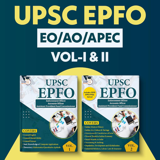 UPSC EPFO Enforcement Officer, Accounts Officer & Assistant Provident Fund Commissioner for UPSC EPFO (EO/ AO/ APFC) Vol-1 & 2 Exams 2023 By StudyIQ