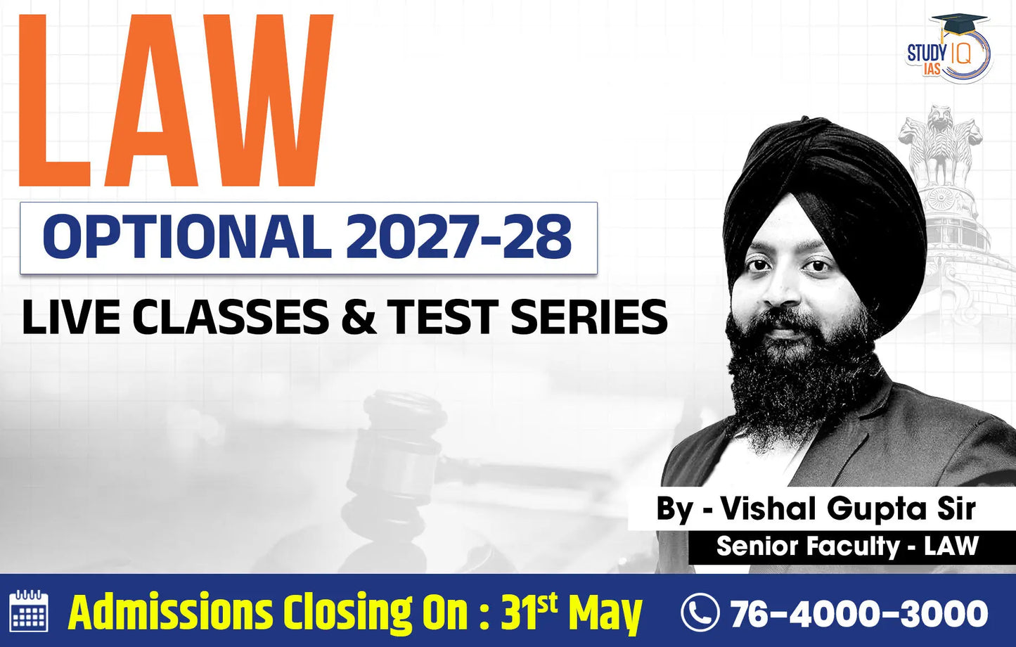 UPSC IAS (Mains) Law Optional Live 2027-28 May Batch By Vishal Gupta (Gold)