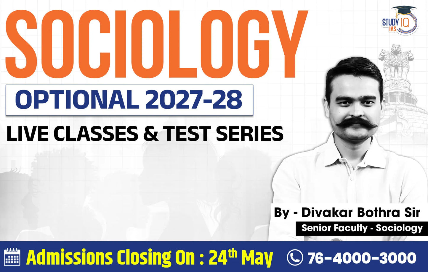 UPSC IAS (Mains) Sociology Optional Live 2027-28 (Comprehensive) May Batch By Divakar Bothra